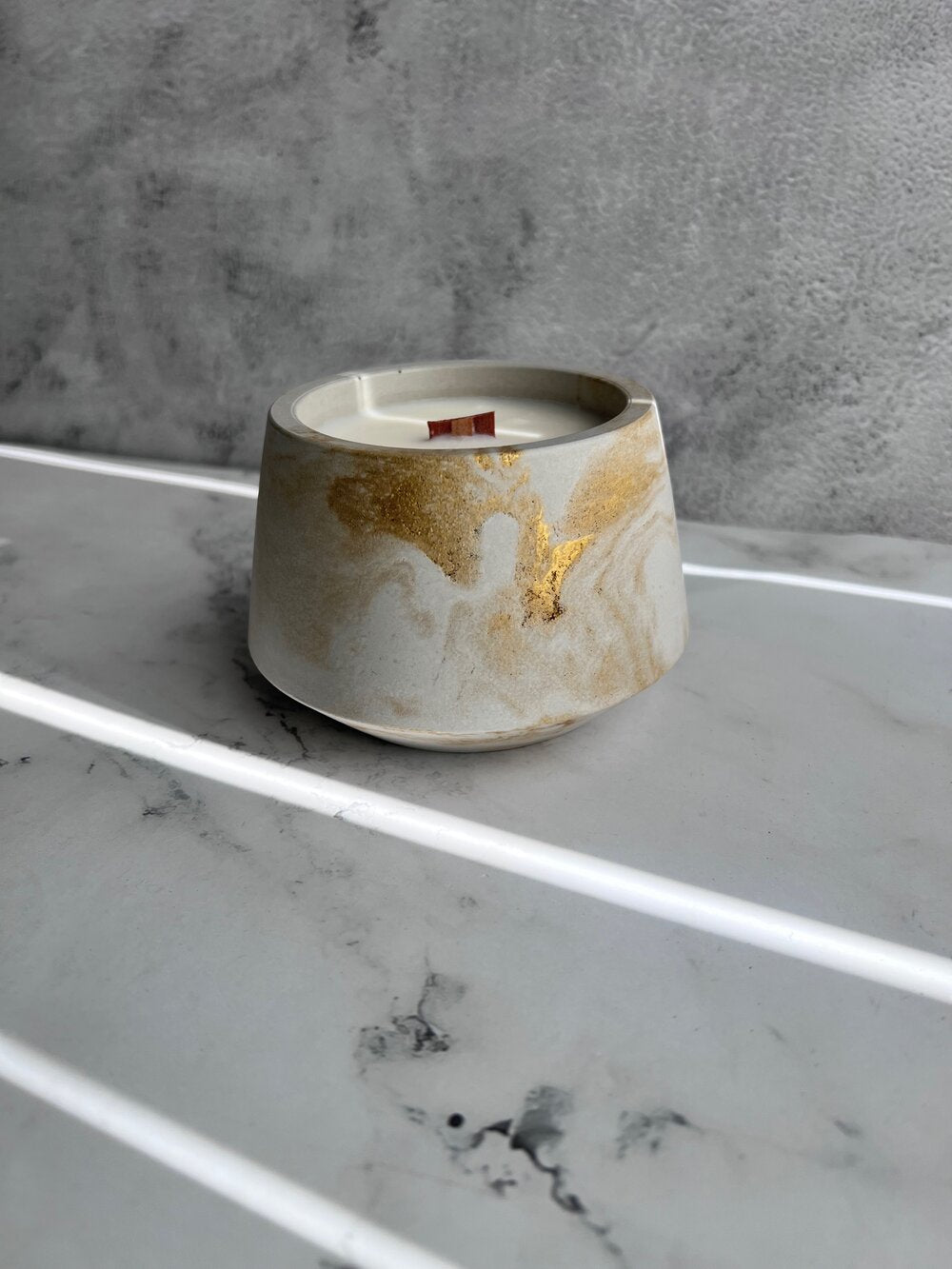 10oz Geo Cement Vessel Candle